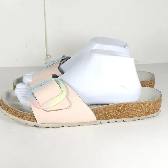 Birkenstock Women's Madrid Big Buckle EU41 US10 Leather Light Pink Slide Sandals - Picture 2 of 16